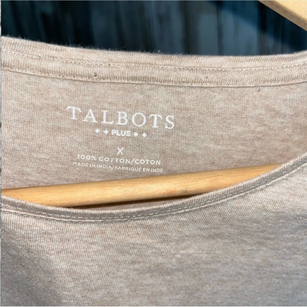 Talbots Tan Plus Long Sleeve Blouse - Picture 4 of 4